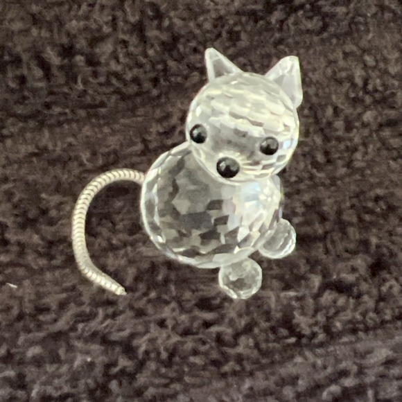 Swarovski Other - Swarovski Crystal Cat Kitty Charm Figurine Flowing Wire Tail RETIRED